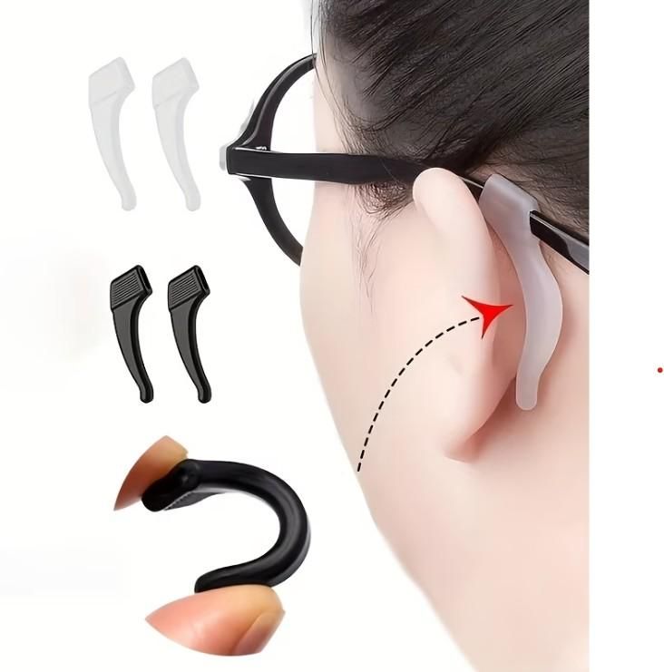 No-Slip Eyeglass Frame Ear Hooks – Soft Silicone Glasses Holders (3 Pairs)